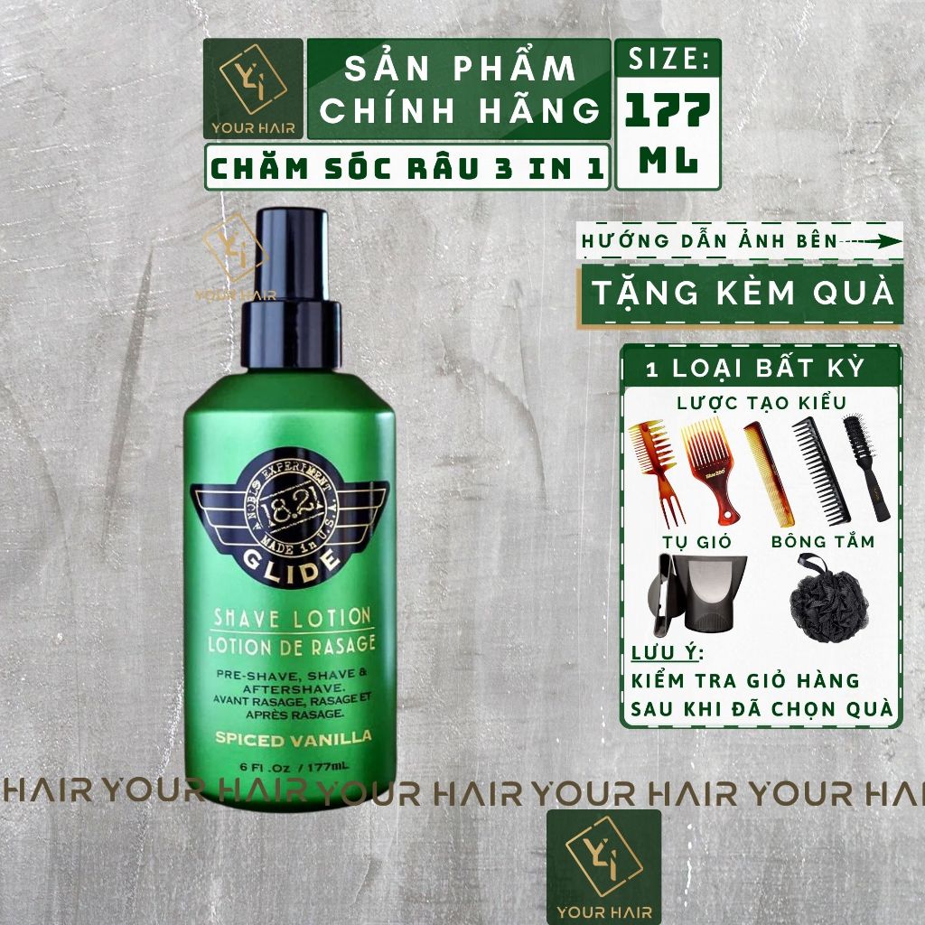 Gel hỗ trợ cạo râu và dưỡng da 18.21 Glide Shave Lotion - 177ml | Preshave + Shavel gel + AfterShave | After shave
