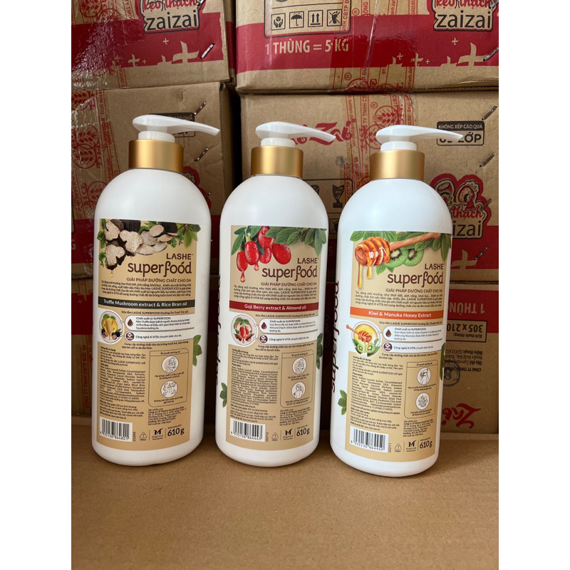 SỮA TẮM LASHE SUPER FOOD CHAI 610G