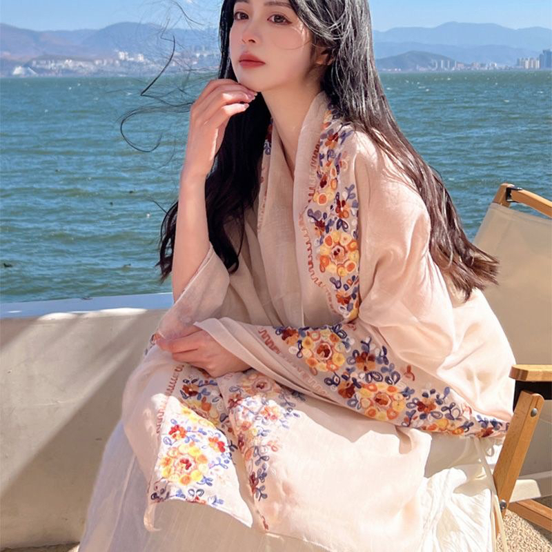 Khăn choàng đi biển, khăn choàng voile cao cấp