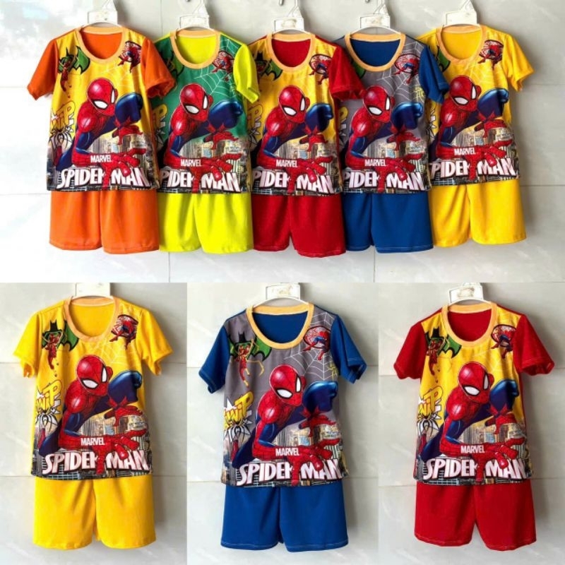 Combo 5 bộ 5 màu in hình siêu nhân cho bé trai 13-25kg