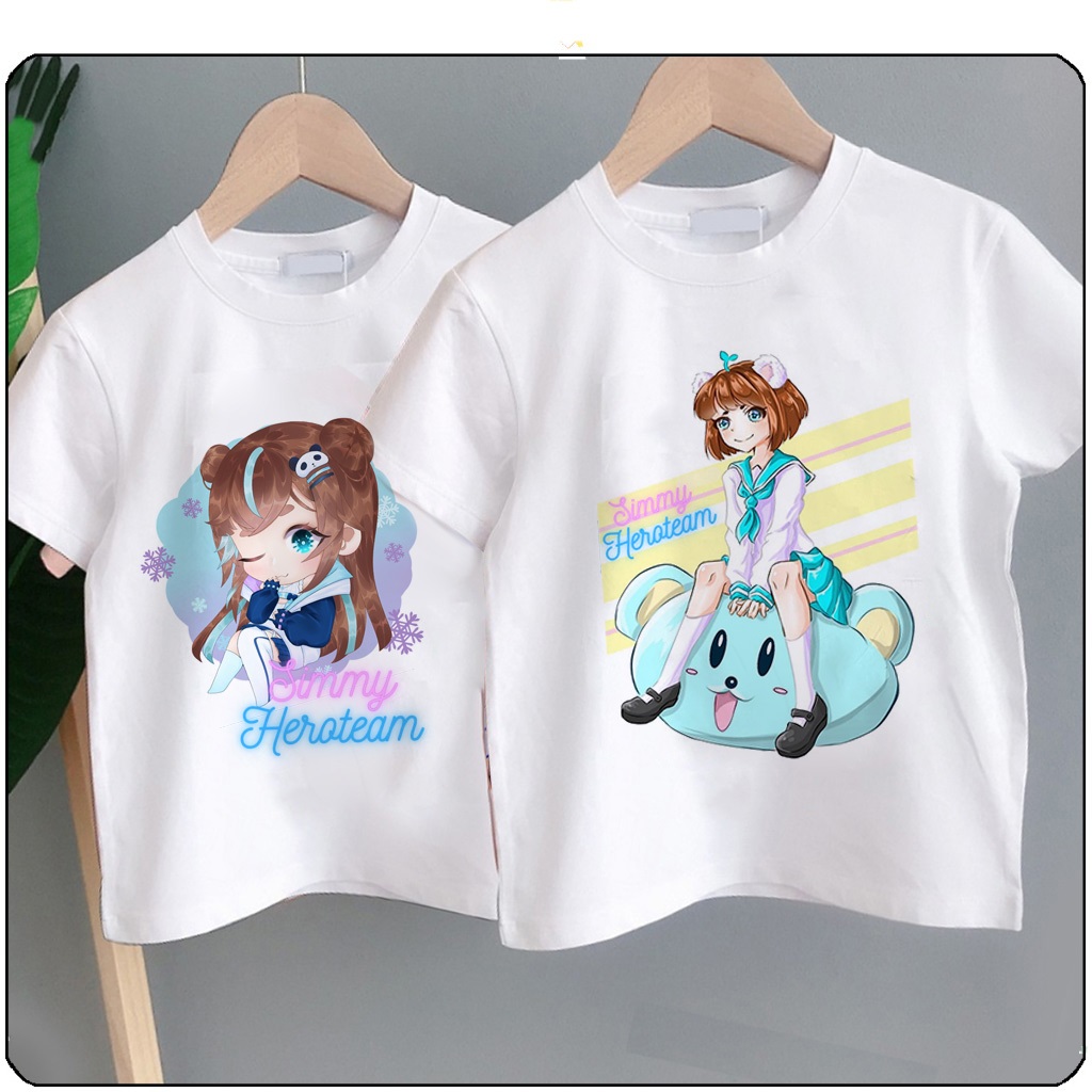 Áo thun bé gái Simmy Hero Team chibi siêu đẹp