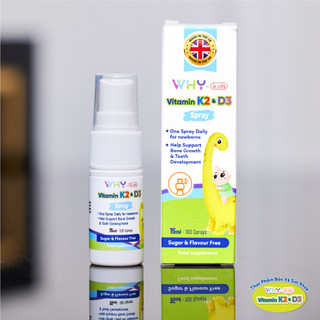 Whykids - Xịt bổ sung Vitamin K2D3 - nhập khẩu từ Anh Quốc giúp hấp thụ canxi tốt cho bé lớn khỏe - Lọ 15ml