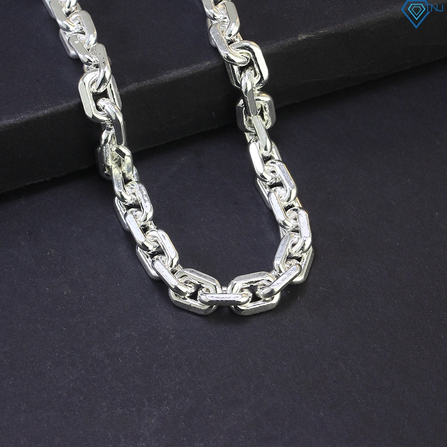 Vòng tay mắt xích vuông cho nam bằng bạc thật cá tính LTA0036 - Trang Sức TNJ
