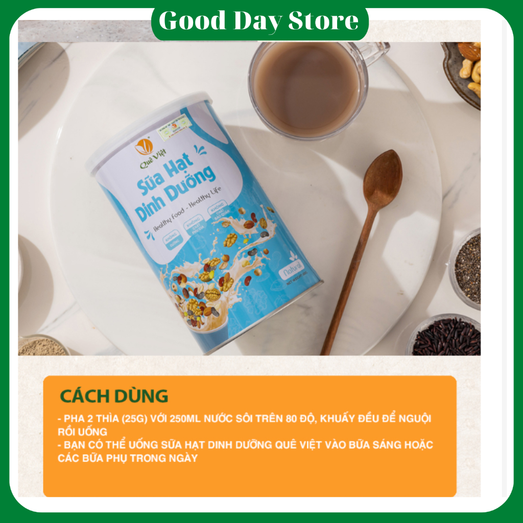 Sữa hạt dinh dưỡng Quê Việt bổ sung dưỡng chất, Hỗ trợ giảm cân,tăng cân hiệu quả