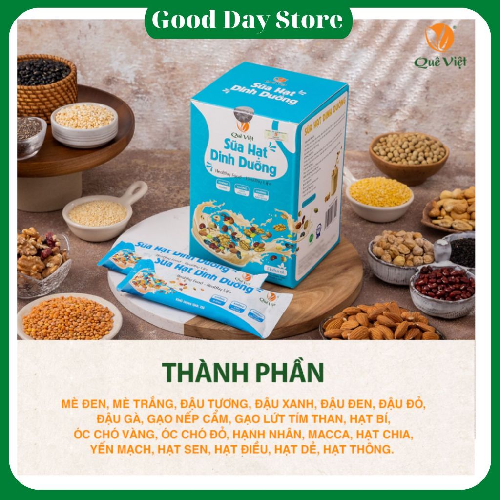Sữa hạt dinh dưỡng Quê Việt bổ sung dưỡng chất, Hỗ trợ giảm cân,tăng cân hiệu quả