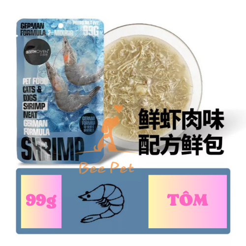 Pate chó mèo cao cấp Beethoven gói 99g - thức ăn dạng súp thịt giàu dinh dưỡng cho chó mèo