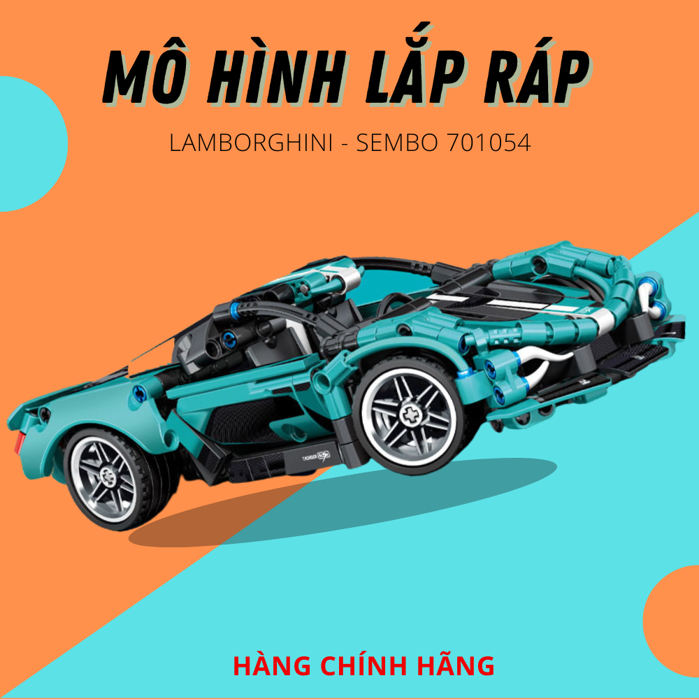 Mô hình lắp ráp xe ô tô SEMBO, siêu xe thể thao tốc độ hàng chính hãng