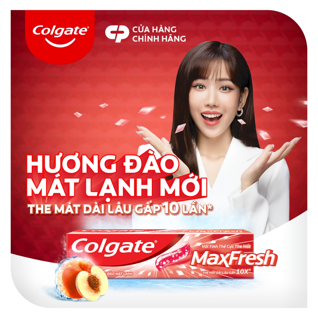 Bộ 3 Kem đánh răng Colgate MaxFresh Hương Đào Mát Lạnh 225g kèm bàn chải