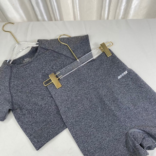 Set Quần Đùi Áo Crop Thun Dệt Co Giãn Tập Gym Yoga Dạo Phố