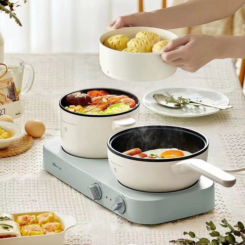 Bộ Bếp Điện Kèm Nồi,Chảo Và Lồng Hấp Bear DRG-E12J1 Hàng Chính Hãng