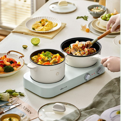 Bộ Bếp Điện Kèm Nồi,Chảo Và Lồng Hấp Bear DRG-E12J1 Hàng Chính Hãng