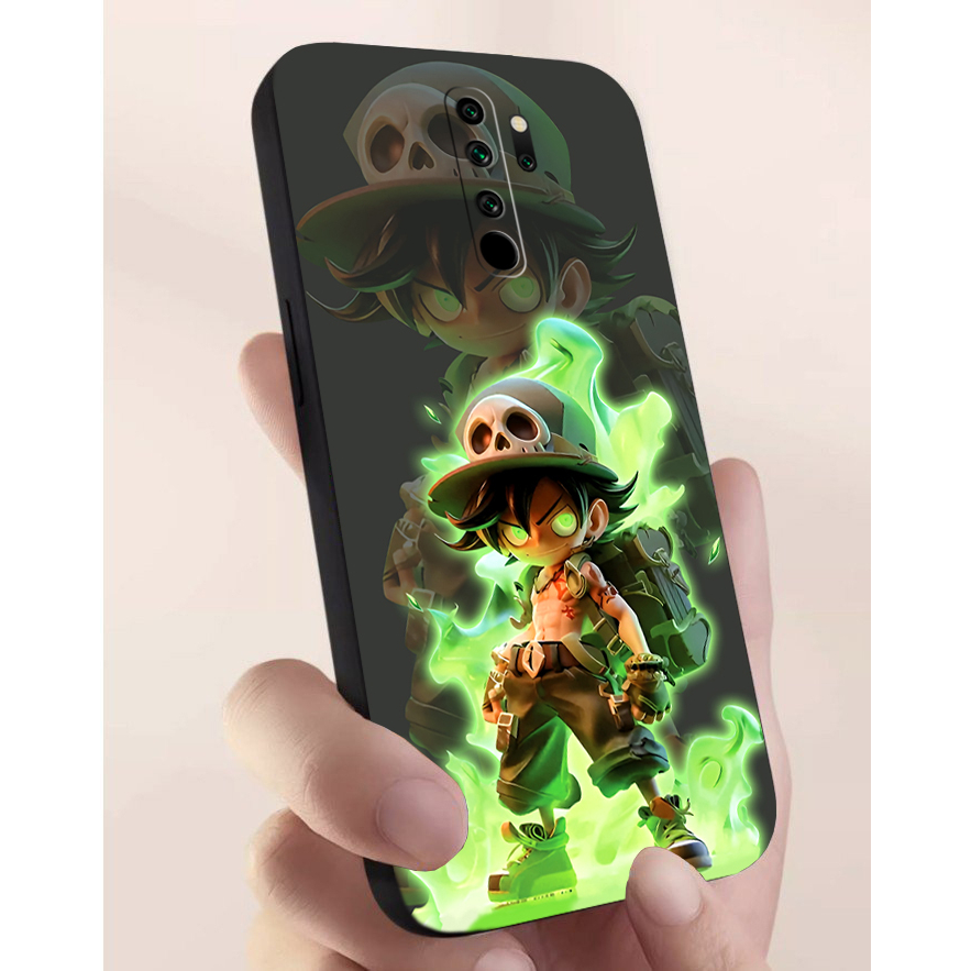 Ốp lưng Xiaomi Redmi Note 8 Pro, Redmi 9  cạnh viền vuông, có bảo vệ camera in hình ONE PIECE, GOKU