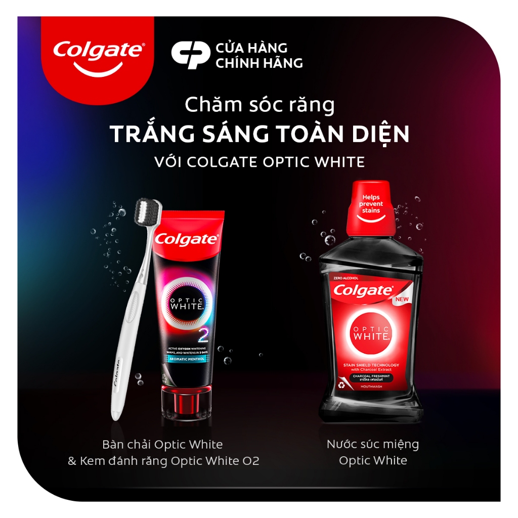 Bộ 4 bàn chải Colgate trắng răng Optic White sạch vượt trội, loại bỏ vết ố