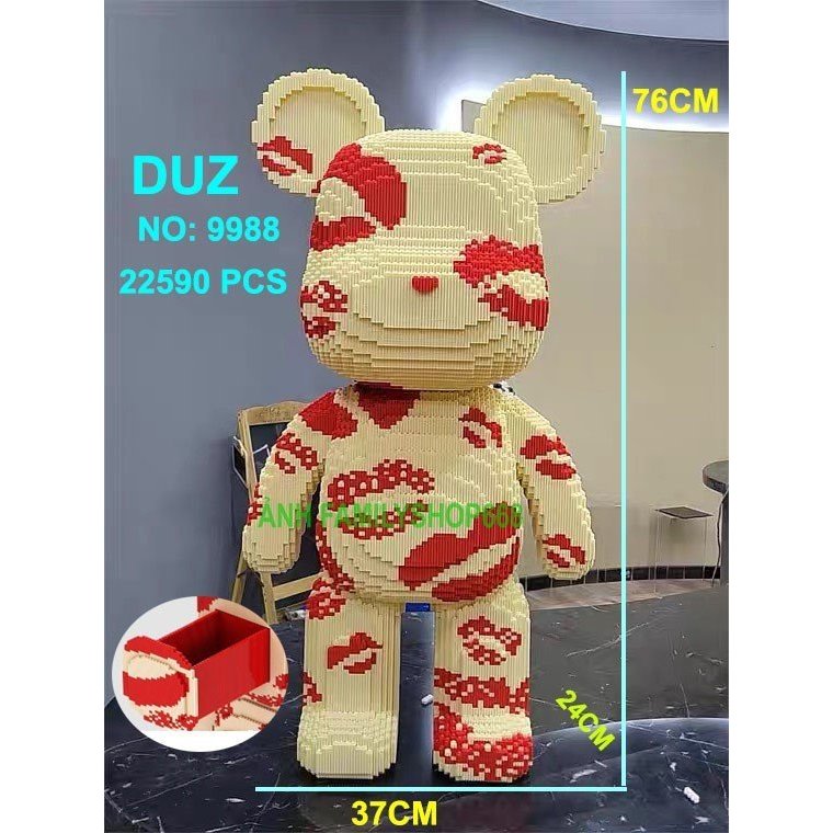 Le.go bearbrick môi hôn  80cm mpin TẶNG BÚA đồ chơi  xếp hình trẻ em nanoblock Đồ chơi lắp ráp cho bé hot
