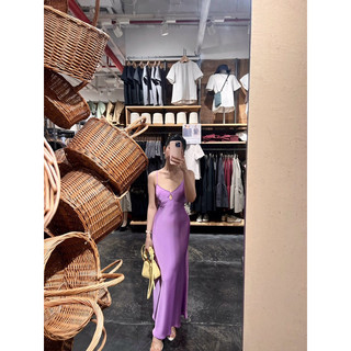 Đầm Lụa Viền Ngực Có Mút