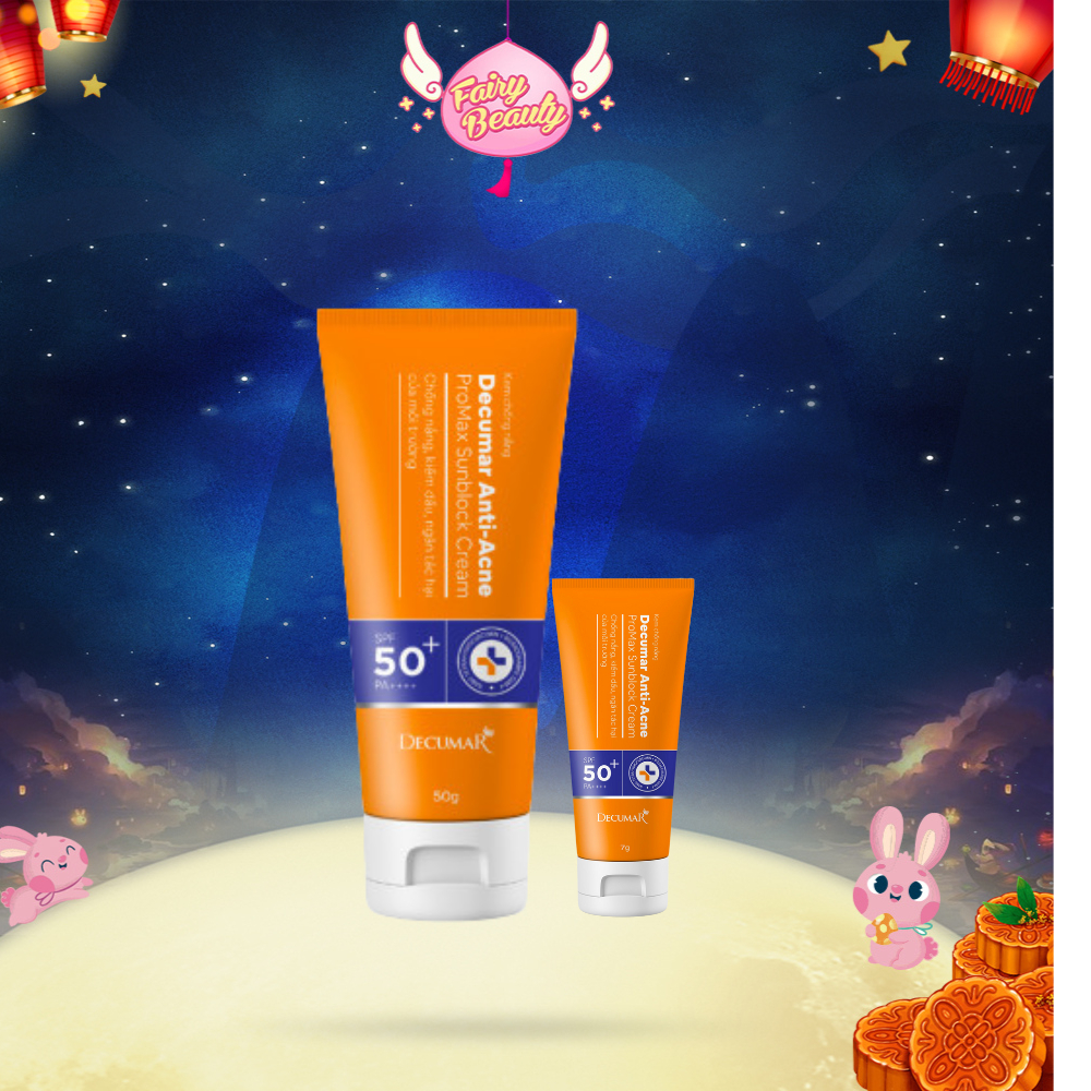 [DECUMAR] Kem Chống Nắng Cho Da Mụn Giúp Kiểm Soát Dầu & Giảm Thâm SPF50+ PA++++ Anti-Ance Promax Sunblock Cream 50g/7g