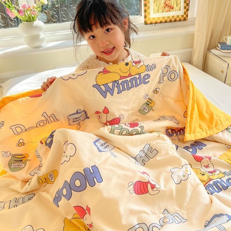 Mền đắp cotton Gấu dâu cho Bé mềm mại thoáng mát chính hãng Disney