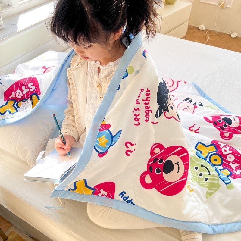 Mền đắp cotton Gấu dâu cho Bé mềm mại thoáng mát chính hãng Disney