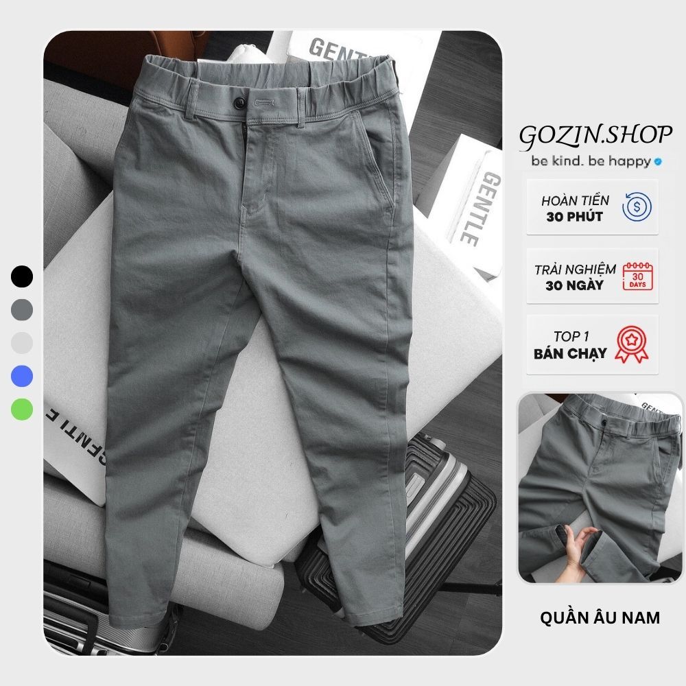 Quần Kaki Nam Ống Suông GOZIN.SHOP chất liệu kaki cotton co giãn thoáng mát thấm hút mồ hôi tốt nên mặc rất thoải mái