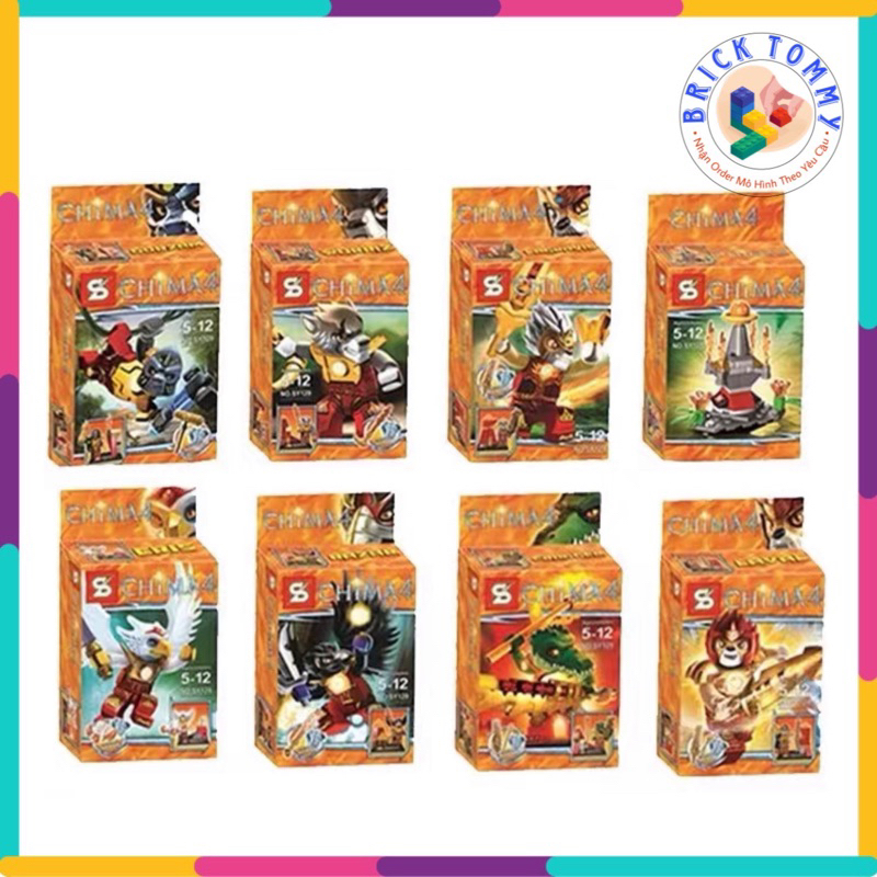 Đồ Chơi Lắp Ráp Mô Hình Nhân Vật Chima SY129 Combo 8 Hộp Chima Lửa Băng