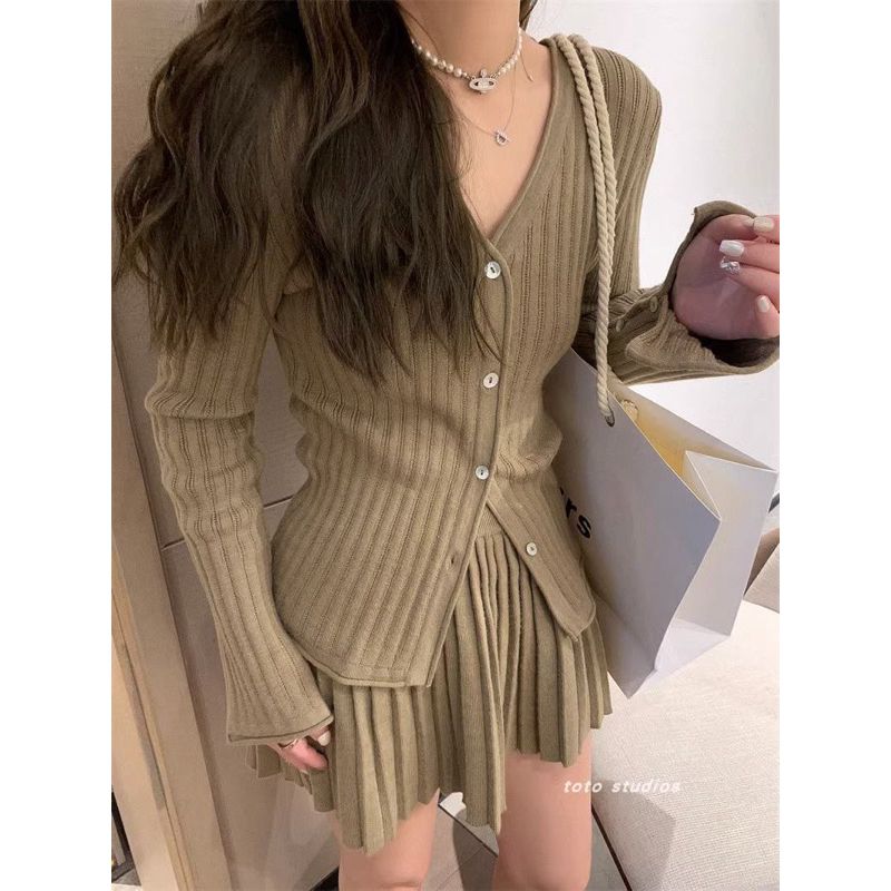 Set áo len gân phong cách hàn quốc  hàng QC SIÊU CẤP