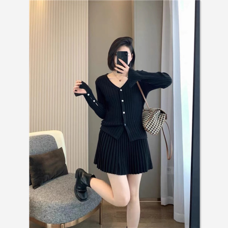 Set áo len gân phong cách hàn quốc  hàng QC SIÊU CẤP