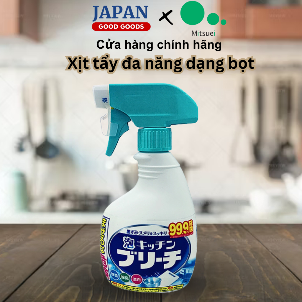 Chai Xịt Tẩy Đa Năng Mitsuei Dạng Bọt, rửa bình giữ nhiệt, xoong nồi, bồn rửa chén, Hàng Nhật Chính Hãng, 400 ml