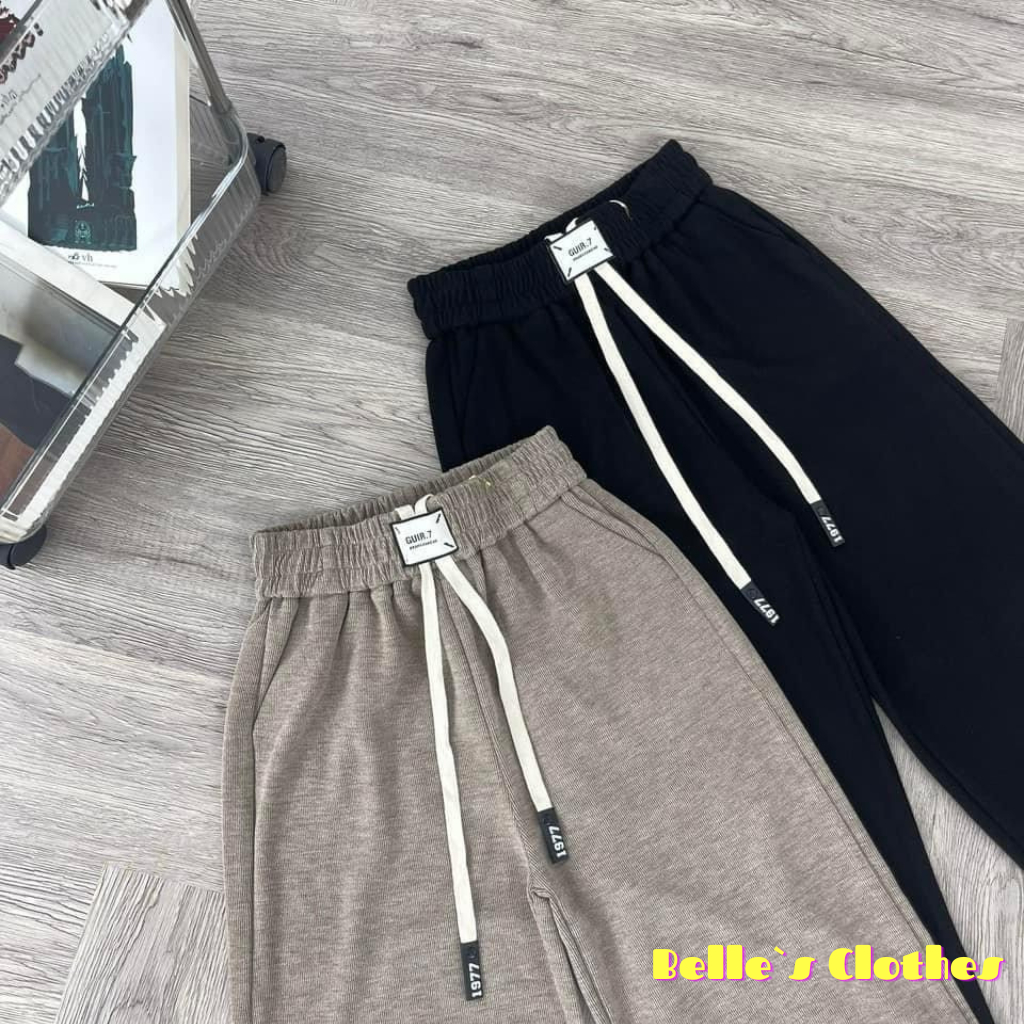 Quần ống rộng lưng chun, cạp cao Belle’s Clothes chất NỈ Tăm Co Dãn 4 chiều loại 1 cao cấp Chất vải Mới