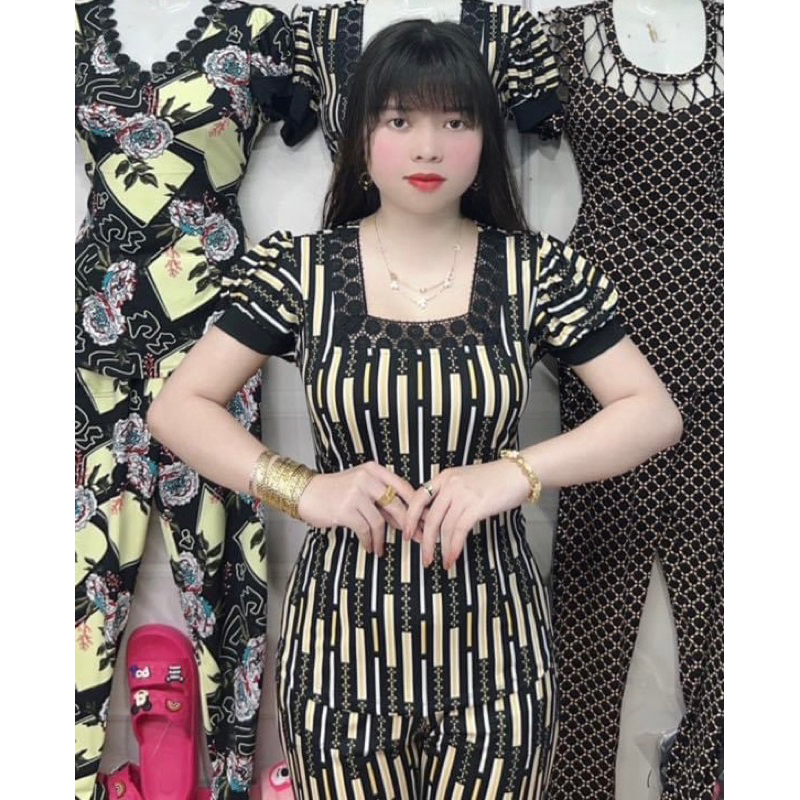Bộ Thun Mặc Nhà Vải Dầy Co Giãn Tốt
