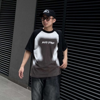 Áo thun unisex dusty raglan grey black 100% cotton 250gsm