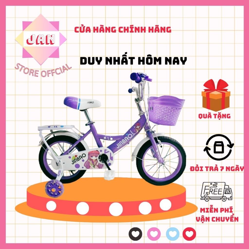 Xe đạp cho bé jinhu Xe đạp cho bé gái 2- 6 tuổi hàng nguyên hộp chưa lắp ráp