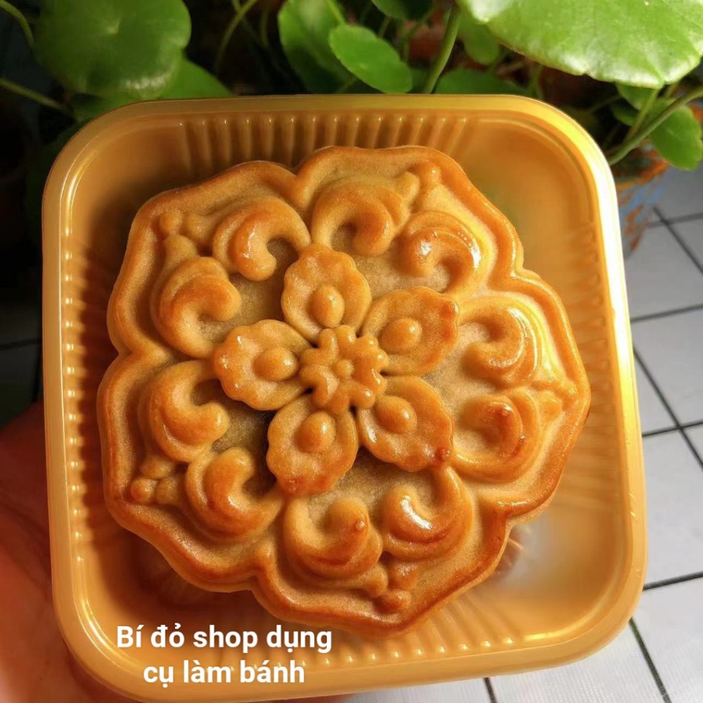 Size 150g - Khuôn trung thu lò xo 2023 HOA 5 CÁNH 1 mặt 1 nhấn khuôn làm bánh trung thu- Bí đỏ shop dụng cụ làm bánh