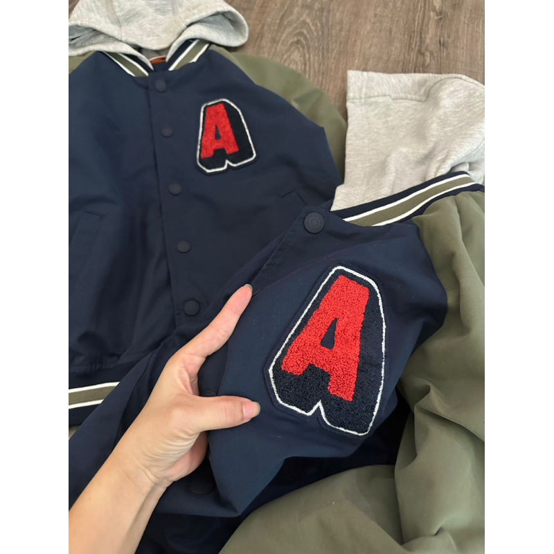 Áo khoác bomber gió A phối tay rêu TAO cho bé