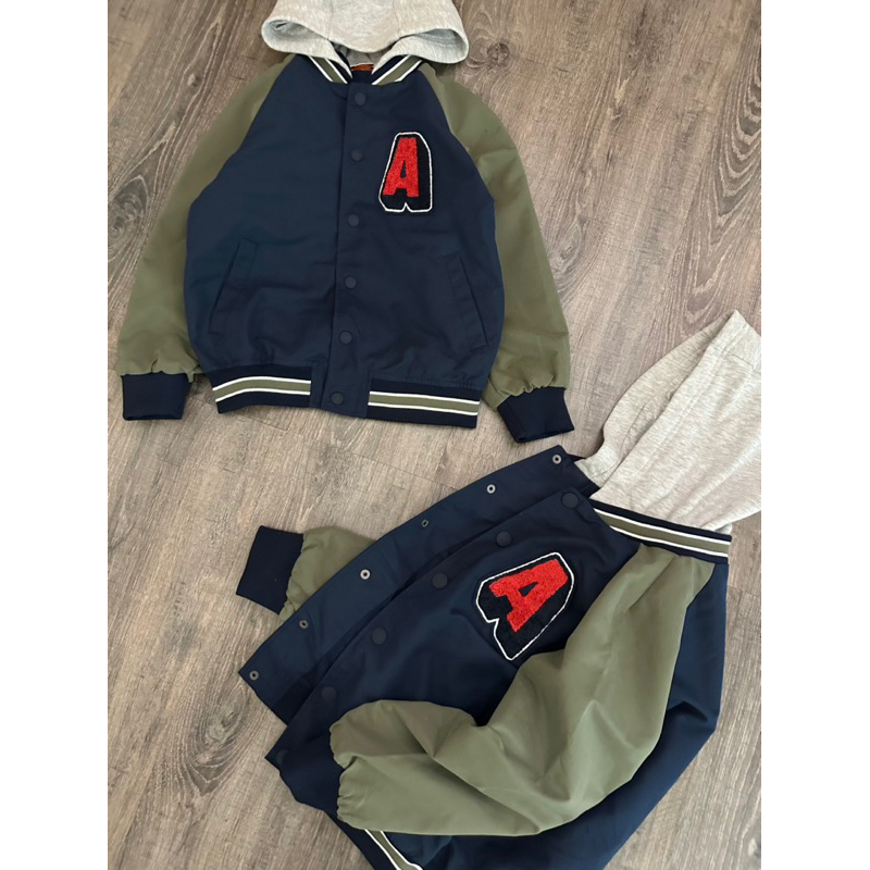Áo khoác bomber gió A phối tay rêu TAO cho bé