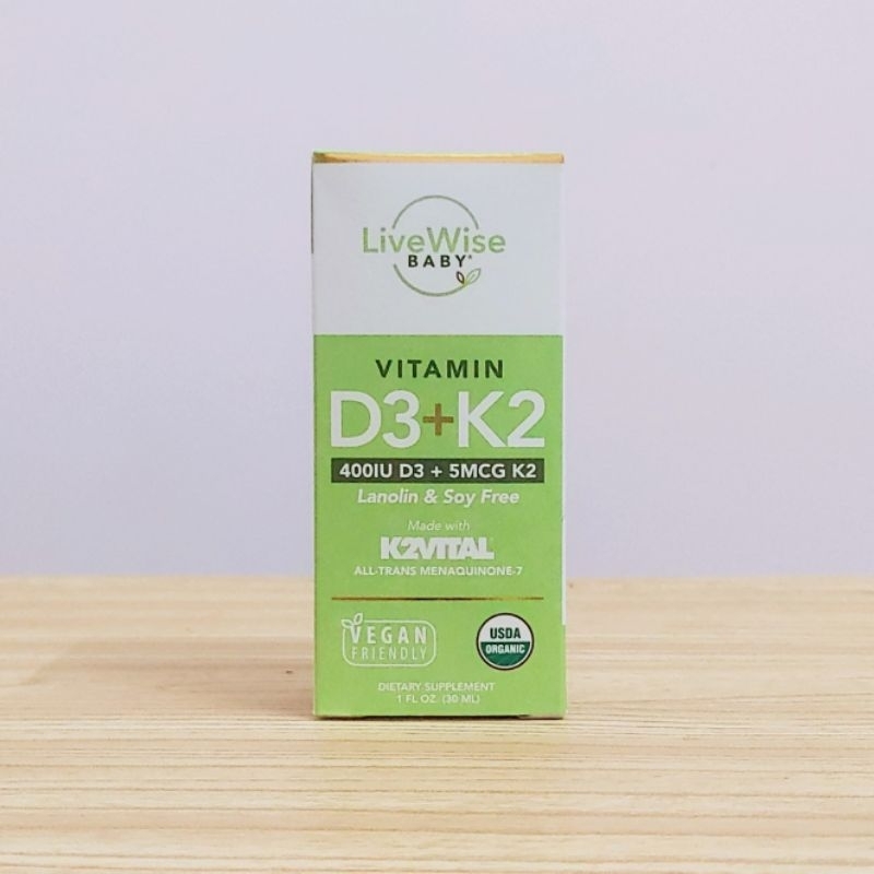 Vitamin D3K2 Livewise Organic hàng nội địa Mỹ chai 30ml