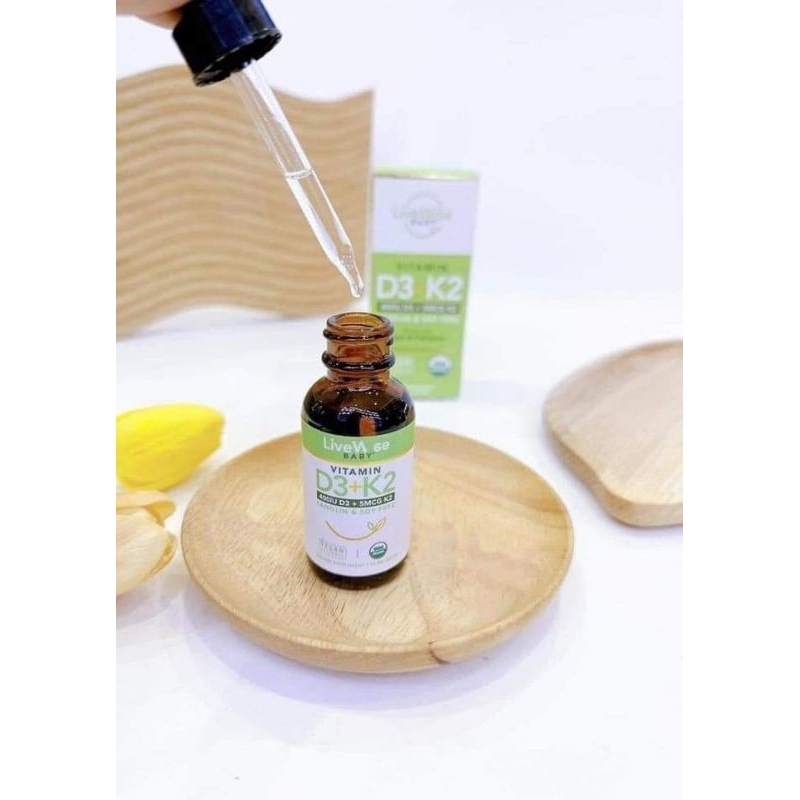 Vitamin D3K2 Livewise Organic hàng nội địa Mỹ chai 30ml