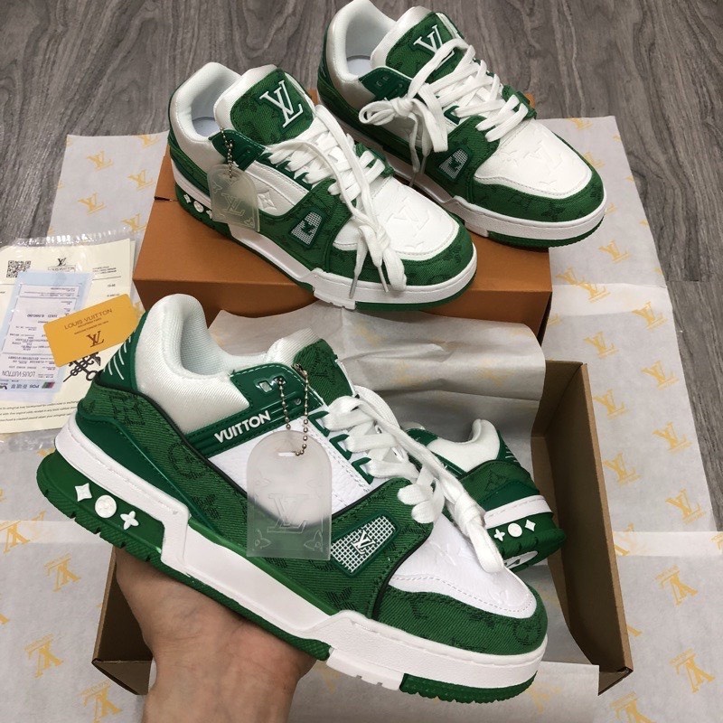 Giày LV Trainer Louis Vuitton Black White Dành Cho Nam Nữ Đủ Size