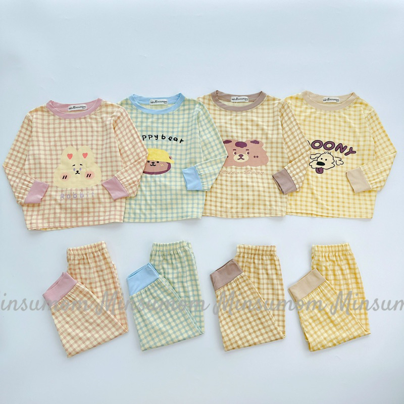 Bộ dài thun lạnh in hình ngộ nghĩnh bé trai bé gái từ 8-18kg