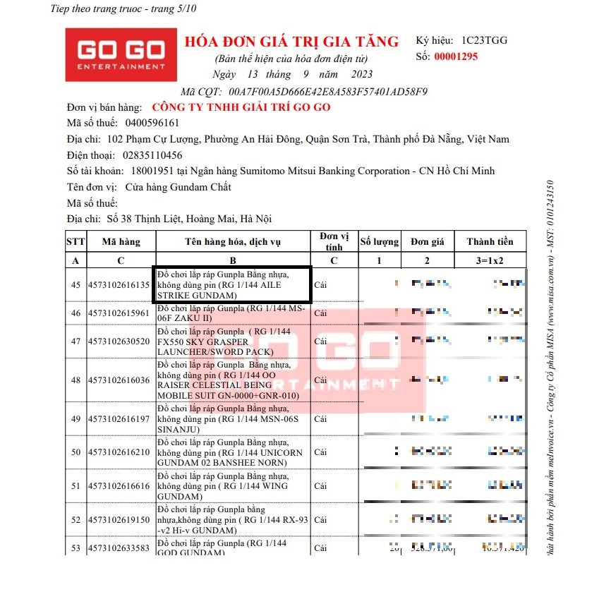 Mô Hình Lắp Ráp MG Aile Strike 6630 Kèm Base Decal