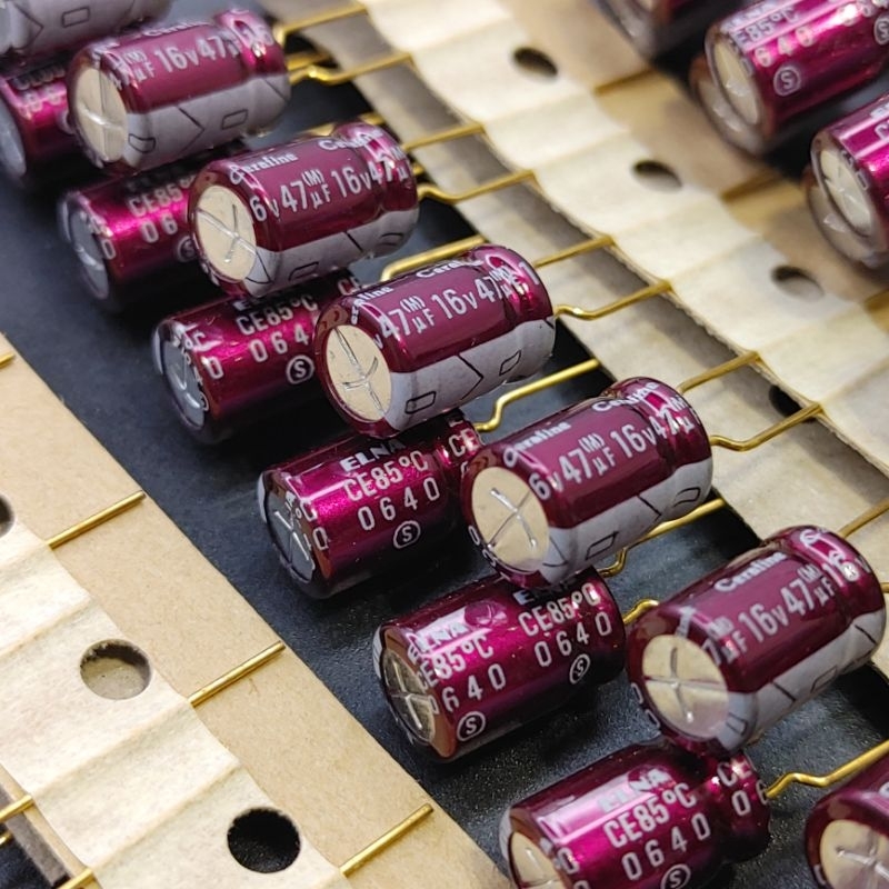 Tụ điện 47uF 16V Elna Cerafine hàng NOS chân vàng chính hãng
