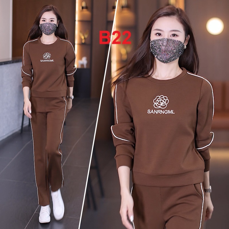 Bộ đồ thể thao nữ chất Umi ,họa tiết nhỏ năng động trẻ trung