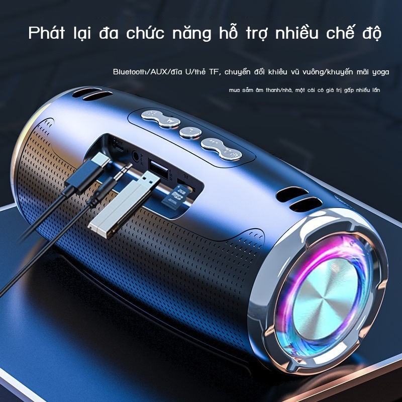 Loa Bluetooth không dây Loa đôi Loa siêu trầm Loa Bluetooth Bass Mạnh Có Đèn Led RGB Loa Bluetooth Khủng Bass