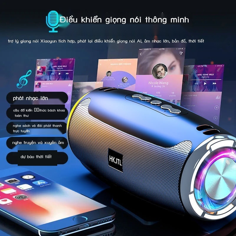 Loa Bluetooth không dây Loa đôi Loa siêu trầm Loa Bluetooth Bass Mạnh Có Đèn Led RGB Loa Bluetooth Khủng Bass