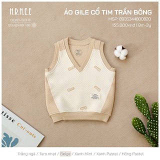 Áo Gile cổ tim chần bông HRNEE