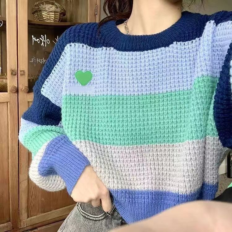 Áo Len Cổ Thường Nữ crt mix màu hình tim 23091018