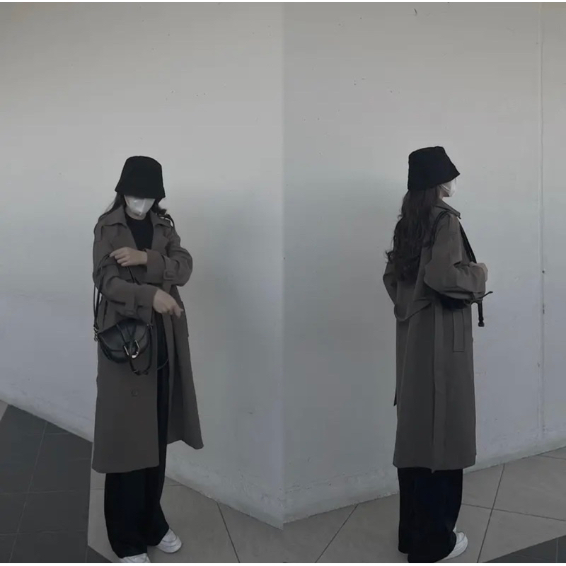 Áo mangto kaki Hàn dáng dài siêu dày ấm hàng QC cao cấp