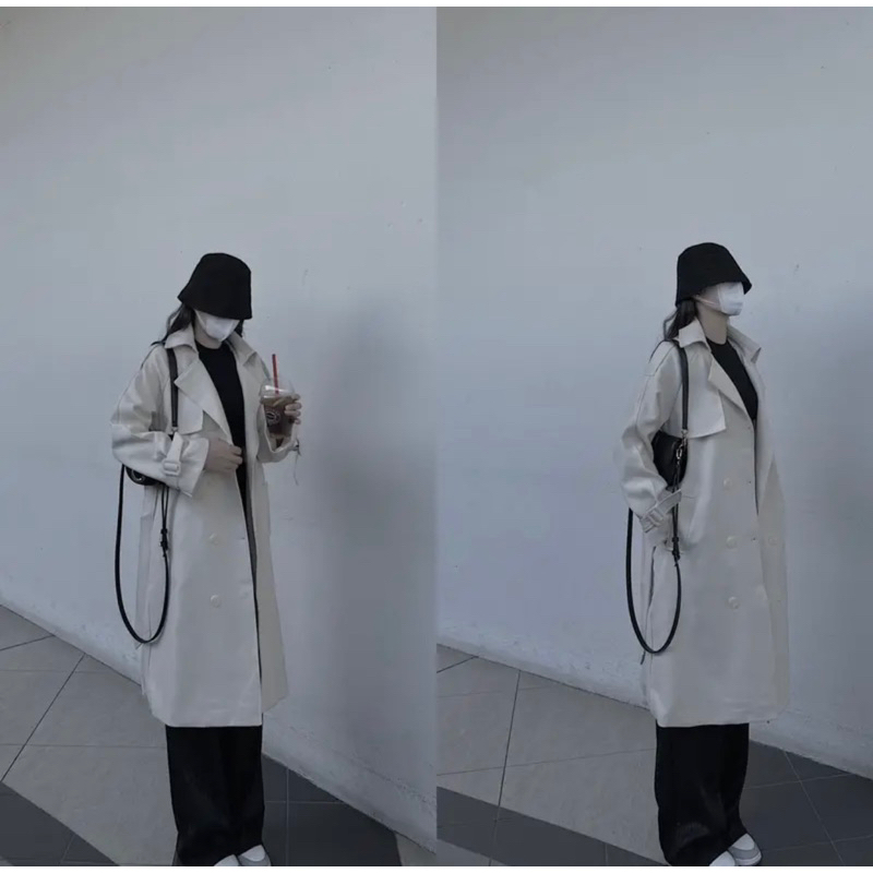 Áo mangto kaki Hàn dáng dài siêu dày ấm hàng QC cao cấp