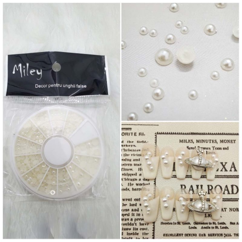 Khay Ngoc Trai nữa mix size - Hộp trai nửa đủ size thiết kế móng nail đẹp chuyên dụng
