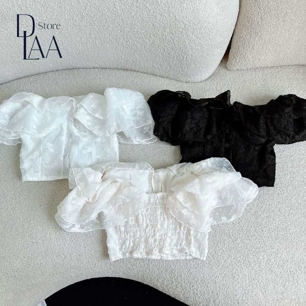 Áo kiểu bèo tầng tay ngắn DaaLaa Store, phong cách tiểu thư xinh xắn A5802