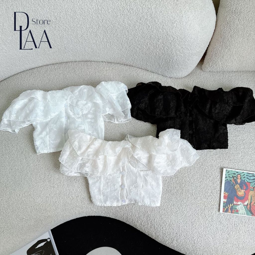 Áo kiểu bèo tầng tay ngắn DaaLaa Store, phong cách tiểu thư xinh xắn A5802